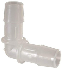 Made in USA - 1/2" Barb, Polypropylene Single Barbed Tube Elbow - Natural - Americas Industrial Supply