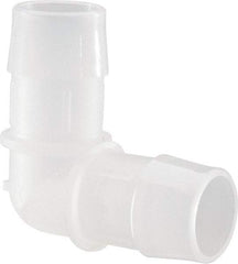 Made in USA - 1" Barb, Polypropylene Single Barbed Tube Elbow - Natural - Americas Industrial Supply