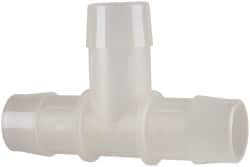 Made in USA - 1" Barb, Polypropylene Single Barbed Tube Tee - Natural - Americas Industrial Supply
