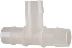 Made in USA - 1" Barb, Polypropylene Single Barbed Tube Tee - Natural - Americas Industrial Supply