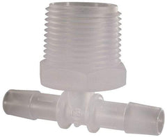 Made in USA - 3/8" Barb, 3/8, Polypropylene Single Barbed Tube Branch Tee - Natural, Male - Americas Industrial Supply