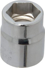 Proto - 7/16", 3/8" Drive, Standard Hand Socket - 6 Points, 7/8" OAL, Chrome Finish - Americas Industrial Supply