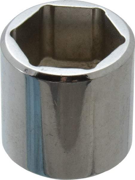 Proto - 11/16", 3/8" Drive, Standard Hand Socket - 6 Points, 15/16" OAL, Chrome Finish - Americas Industrial Supply