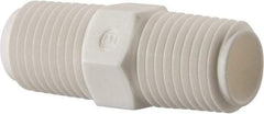 Made in USA - 1/4 NPT Polypropylene Threaded Tube Fitting - White - Americas Industrial Supply