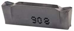 Iscar - DGN C IC908 Grade, 0.122" Cutting Width, Carbide Cutoff Insert - 0° Neutral Lead Angle, 0.0079" Cnr Rad, TiAlN Coated, Double End - Americas Industrial Supply