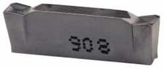 Iscar - DGN C IC908 Grade, 0.122" Cutting Width, Carbide Cutoff Insert - 0° Neutral Lead Angle, 0.0079" Cnr Rad, TiAlN Coated, Double End - Americas Industrial Supply