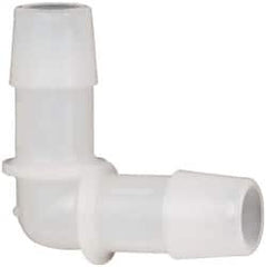 Made in USA - 1/2" Barb, Kynar Single Barbed Tube Elbow - Natural - Americas Industrial Supply