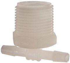 Made in USA - 1/4" Barb, 1/4, Kynar Single Barbed Tube Branch Tee - Natural, Male - Americas Industrial Supply