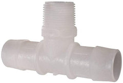 Made in USA - 1" Barb, 1, Kynar Single Barbed Tube Branch Tee - Natural, Male - Americas Industrial Supply