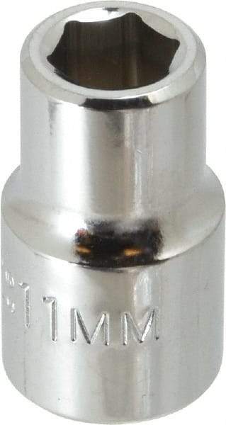 Proto - 1/2" Drive, Standard Hand Socket - 6 Points, 1-1/2" OAL, Chrome Finish - Americas Industrial Supply