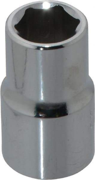 Proto - 1/2" Drive, Standard Hand Socket - 6 Points, 1-1/2" OAL, Chrome Finish - Americas Industrial Supply