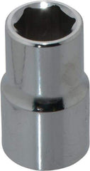 Proto - 1/2" Drive, Standard Hand Socket - 6 Points, 1-1/2" OAL, Chrome Finish - Americas Industrial Supply