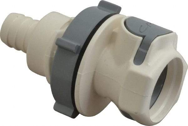 CPC Colder Products - 3/8" Nominal Flow, 1/2" ID, Female, Panel Mount Hose Barb-Female Socket - 125 Max psi, -40 to 280°F, Polysulfone Coupling, EPDM O-Ring - Americas Industrial Supply