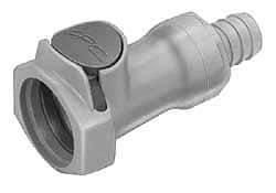 CPC Colder Products - 3/8" Nominal Flow, 1/2" ID, Female, Inline Hose Barb-Female Socket - 125 Max psi, -40 to 280°F, Polysulfone Coupling, EPDM O-Ring - Americas Industrial Supply