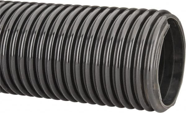 Kuriyama of America - 6" ID x 6.81" OD, 30 Max psi, 28 In. Hg, Dry Material Handling & Transfer Hose - Polyurethane, 12" Bend Radius, 100' Coil Length, Black - Americas Industrial Supply