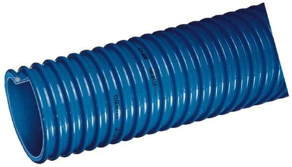 Kuriyama of America - 4" ID x 4.82" OD, 35 Max psi, Full In. Hg, Dry Material Handling & Transfer Hose - Polyurethane, 10" Bend Radius, 100' Coil Length, Blue - Americas Industrial Supply