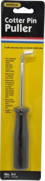 General - 7-1/2" OAL Carbon Steel Cotter Pin Puller Awl - Plastic Handle - Americas Industrial Supply