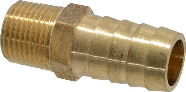 Cerro - 3/8 NPTF Thread Hose Barb x Male NPT Connector - 5/8" ID Hose, Brass - Americas Industrial Supply