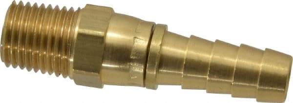 Dixon Valve & Coupling - 1/4 NPTF Thread Hose Barb x Male Swivel NPT Connector - 3/8" ID Hose, Brass - Americas Industrial Supply