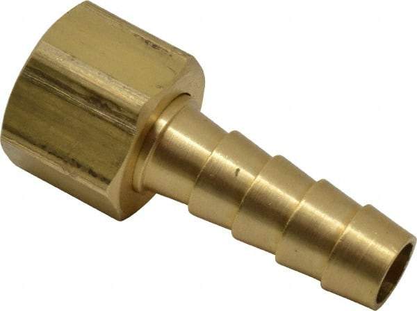 Dixon Valve & Coupling - 1/4 NPSM Thread Hose Barb Gasket Seat x Female NPSM Swivel Connector - 5/16" ID Hose, Brass - Americas Industrial Supply