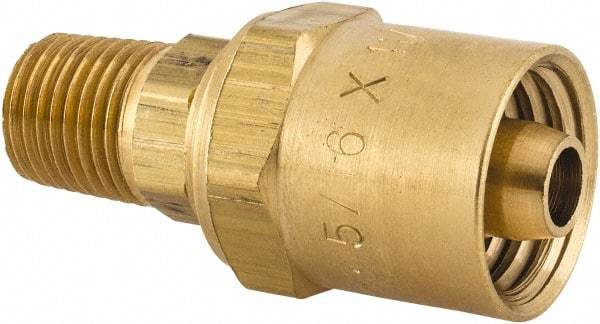 Dixon Valve & Coupling - 1/4 NPTF, Reusable Hose Male Fitting - 5/16" Hose ID x 11/16" Hose OD - Americas Industrial Supply