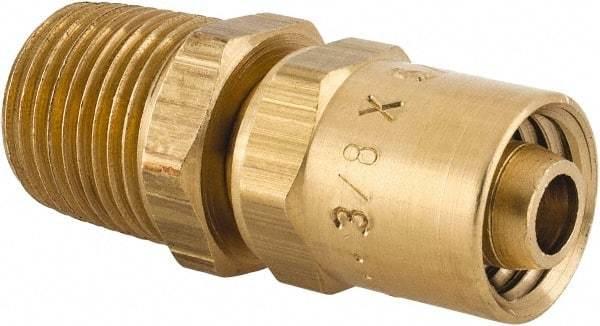 Dixon Valve & Coupling - 1/2 NPTF, Reusable Hose Male Fitting - 3/8" Hose ID x 5/8" Hose OD - Americas Industrial Supply