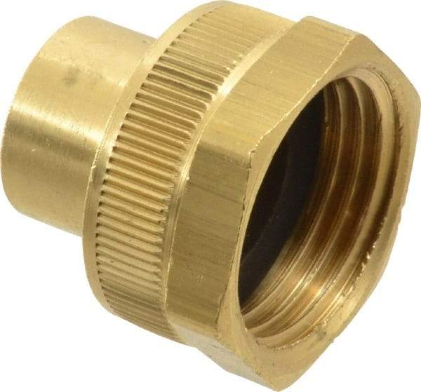 Dixon Valve & Coupling - 1/4 NPTF & 3/4 NH Garden Hose Fitting - Brass, Female Hose to Female Pipe Connector - Americas Industrial Supply