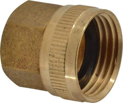 Cerro - 1/2 FPT & 3/4 FGHT Garden Hose Fitting - Brass, Female Hose to Female Pipe Swivel Connector - Americas Industrial Supply