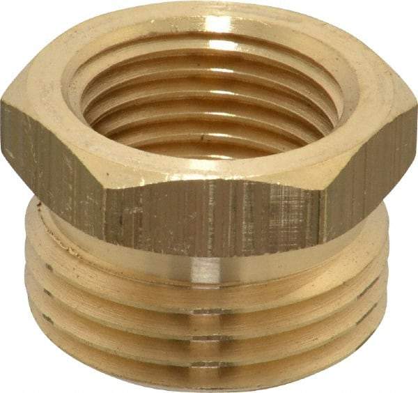 Cerro - 1/2 FPT & 3/4 MGHT Garden Hose Fitting - Brass, Male Hose to Female Pipe Connector - Americas Industrial Supply