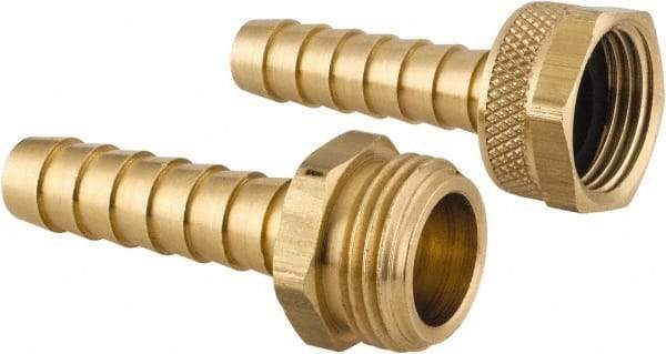 Dixon Valve & Coupling - 3/4 NH Garden Hose Fitting - Brass, Long Shank Male/Female Set Connector - Americas Industrial Supply