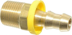 Cerro - 3/8" ID 3/8 NPTF Barbed Push On Male Connector - Brass - Americas Industrial Supply