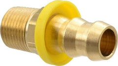 Cerro - 1/2" ID 3/8 NPTF Barbed Push On Male Connector - Brass - Americas Industrial Supply