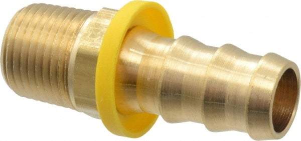 Cerro - 5/8" ID 1/2 NPTF Barbed Push On Male Connector - Brass - Americas Industrial Supply
