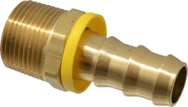 Dixon Valve & Coupling - 5/8" ID 3/4 NPTF Barbed Push On Male Connector - Brass - Americas Industrial Supply
