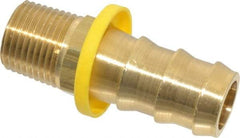 Dixon Valve & Coupling - 3/4" ID 1/2 NPTF Barbed Push On Male Connector - Brass - Americas Industrial Supply