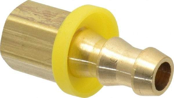 Cerro - 3/8" ID 1/4 NPTF Barbed Push On Female Connector - Brass - Americas Industrial Supply