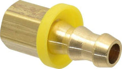 Cerro - 3/8" ID 1/4 NPTF Barbed Push On Female Connector - Brass - Americas Industrial Supply