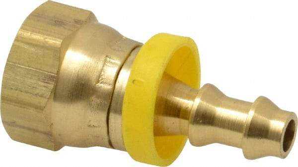 Dixon Valve & Coupling - 1/4" ID 1/4 NPSM Barbed Push On Female Connector - Brass - Americas Industrial Supply