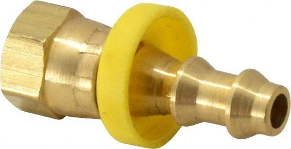 Dixon Valve & Coupling - 1/4" ID 1/8 NPSM Barbed Push On Female Connector - Brass - Americas Industrial Supply