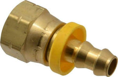 Dixon Valve & Coupling - 5/16" ID 5/8 UNF Barbed Push On Female Connector - 3/8" OD, Brass - Americas Industrial Supply