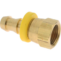 CerroBrass - 3/8" ID 5/8 UNF Barbed Push On Female Connector - Americas Industrial Supply