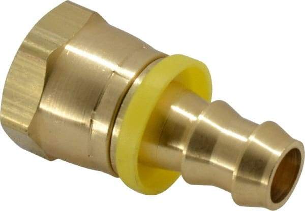 Dixon Valve & Coupling - 1/2" ID 7/8 UNF Barbed Push On Female Connector - 5/8" OD, Brass - Americas Industrial Supply