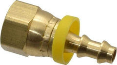 Dixon Valve & Coupling - 1/4" ID 9/16 UNF Barbed Push On Female Connector - 3/8" OD, Brass - Americas Industrial Supply