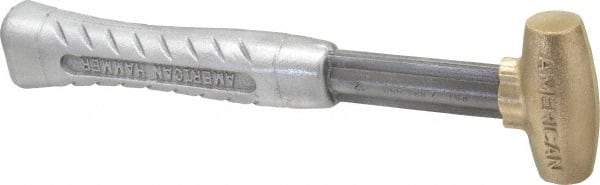 American Hammer - 1 Lb Head 1" Face Brass Head Hammer - 11-1/2" OAL, Aluminum Handle - Americas Industrial Supply