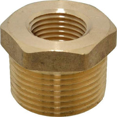 Cerro - 1 Male Thread x 1/2 Female Thread, Brass Industrial Pipe Hex Bushing - MNPTF x FNPTF, 1,200 psi - Americas Industrial Supply