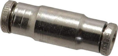 Norgren - 3/16" Outside Diam, Nickel Plated Brass Push-to-Connect Tube Union - 260 Max psi, Tube to Tube Connection - Americas Industrial Supply