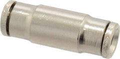 Norgren - 1/4" Outside Diam, Nickel Plated Brass Push-to-Connect Tube Union - 260 Max psi, Tube to Tube Connection - Americas Industrial Supply