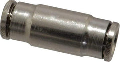 Norgren - 5/16" Outside Diam, Nickel Plated Brass Push-to-Connect Tube Union - 260 Max psi, Tube to Tube Connection - Americas Industrial Supply