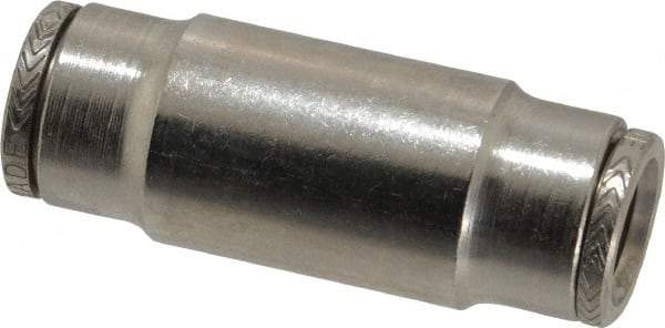 Norgren - 3/8" Outside Diam, Nickel Plated Brass Push-to-Connect Tube Union - 260 Max psi, Tube to Tube Connection - Americas Industrial Supply