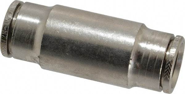 Norgren - 1/2" Outside Diam, Nickel Plated Brass Push-to-Connect Tube Union - 260 Max psi, Tube to Tube Connection - Americas Industrial Supply